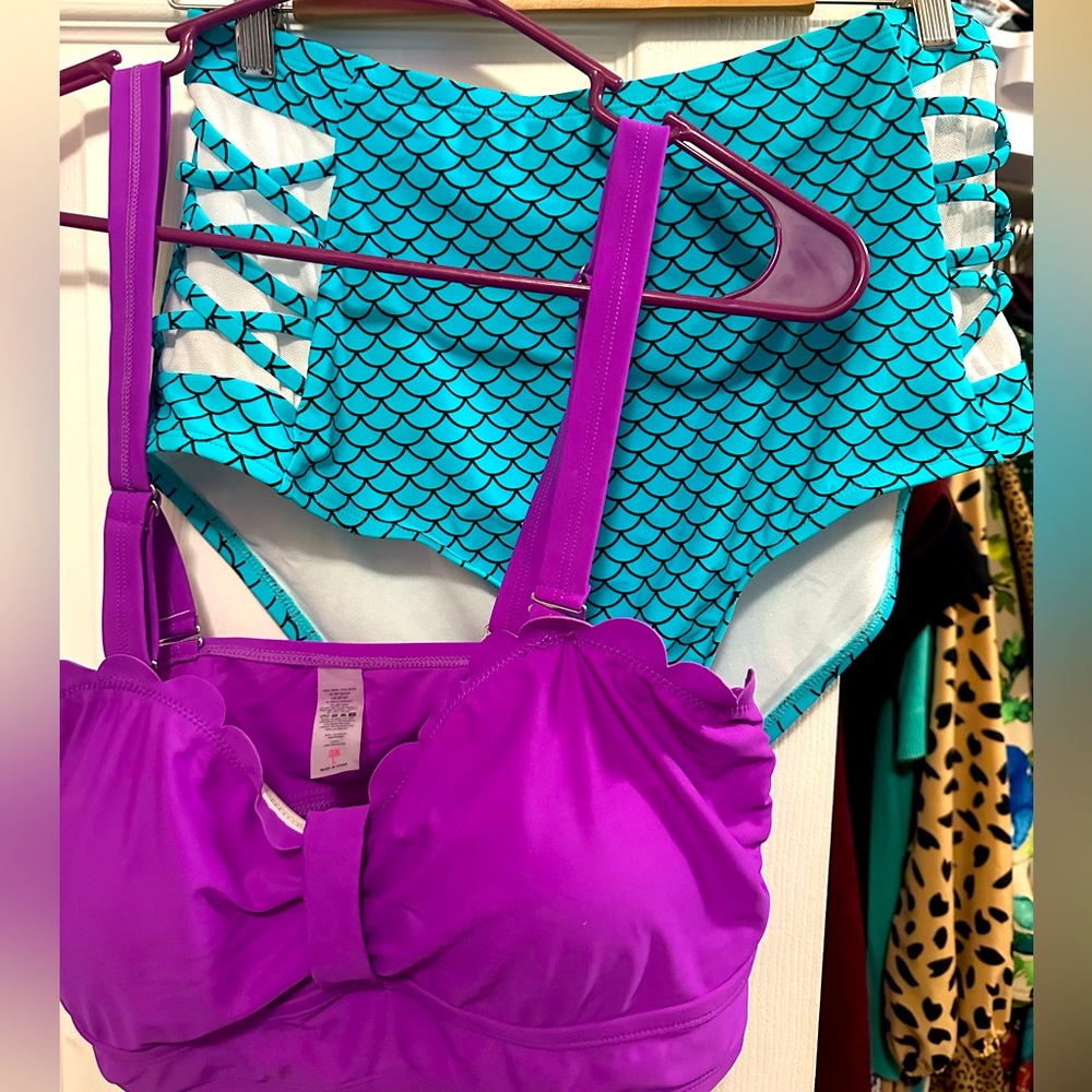 Plus Size Little Mermaid 2 Piece Swim Suit